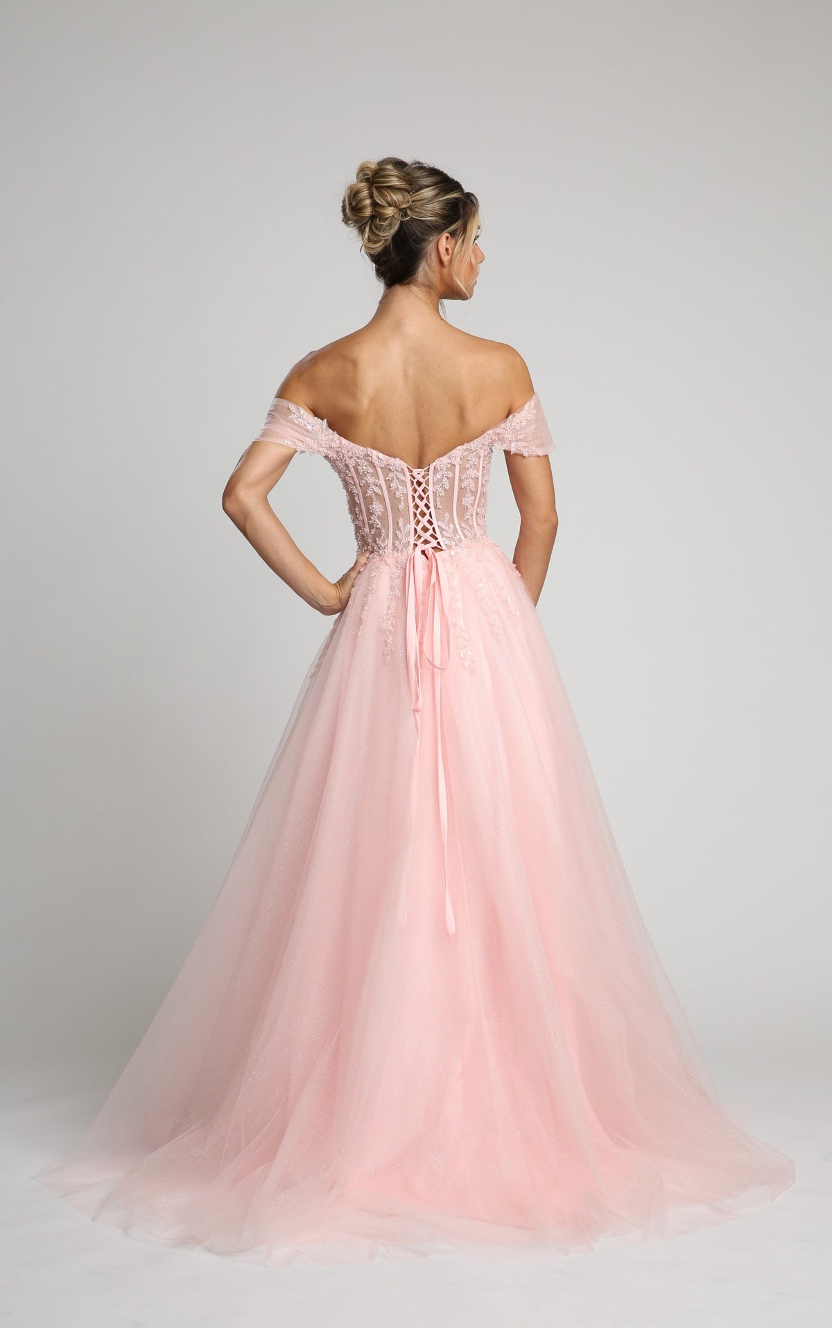 Fiesta 10318 Off Shoulder Tulle Corset Dress - NORMA REED