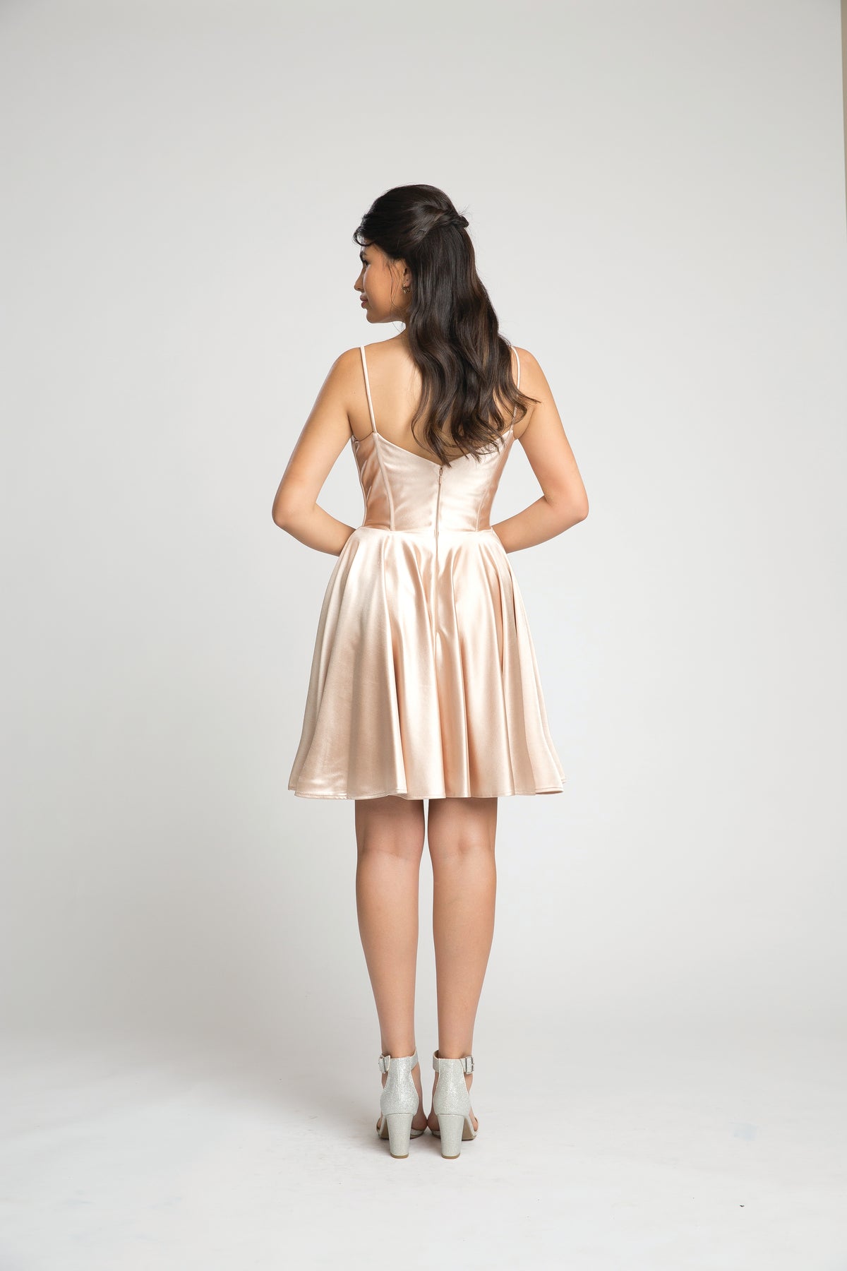 Fiesta 67071 Shining Satin Short Dress - NORMA REED