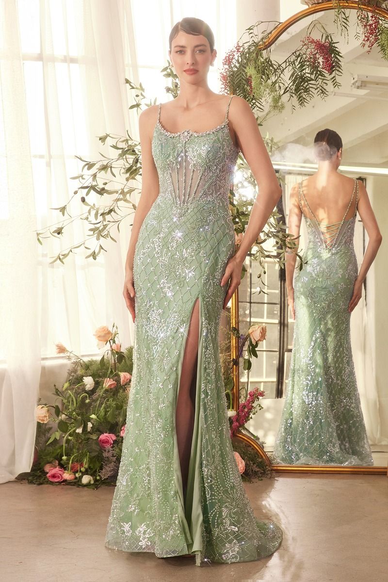 Andrea & Leo A1470 Beaded Crystal Neckline Gown - NORMA REED