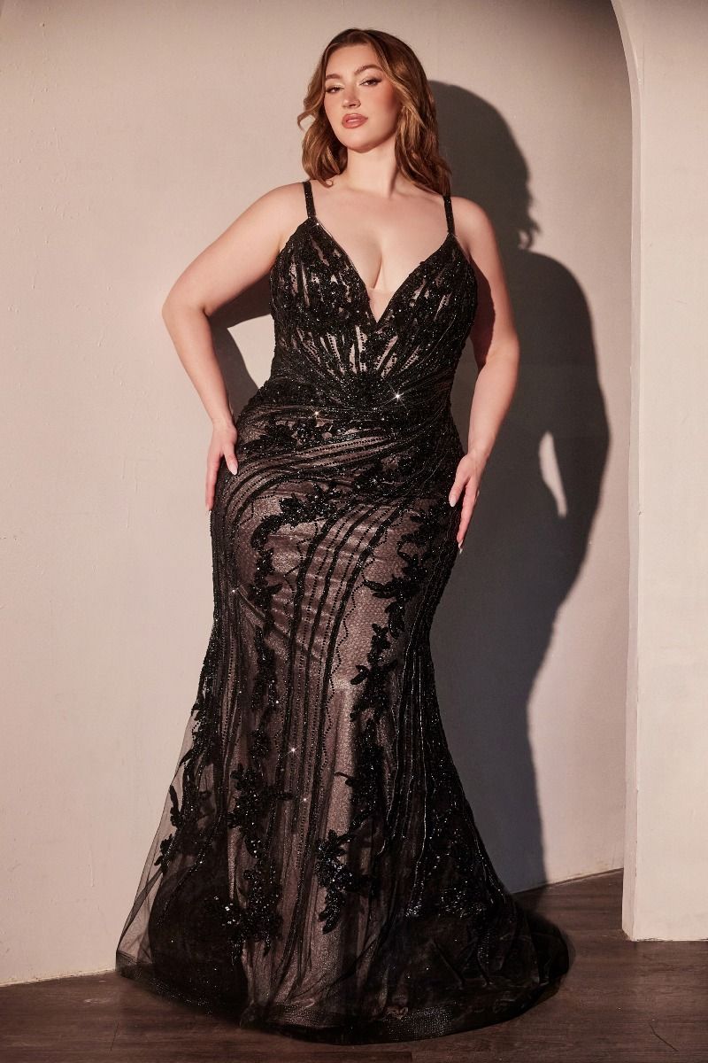 Ladivine CC0389C Fitted Lace Embroidered Gown - NORMA REED
