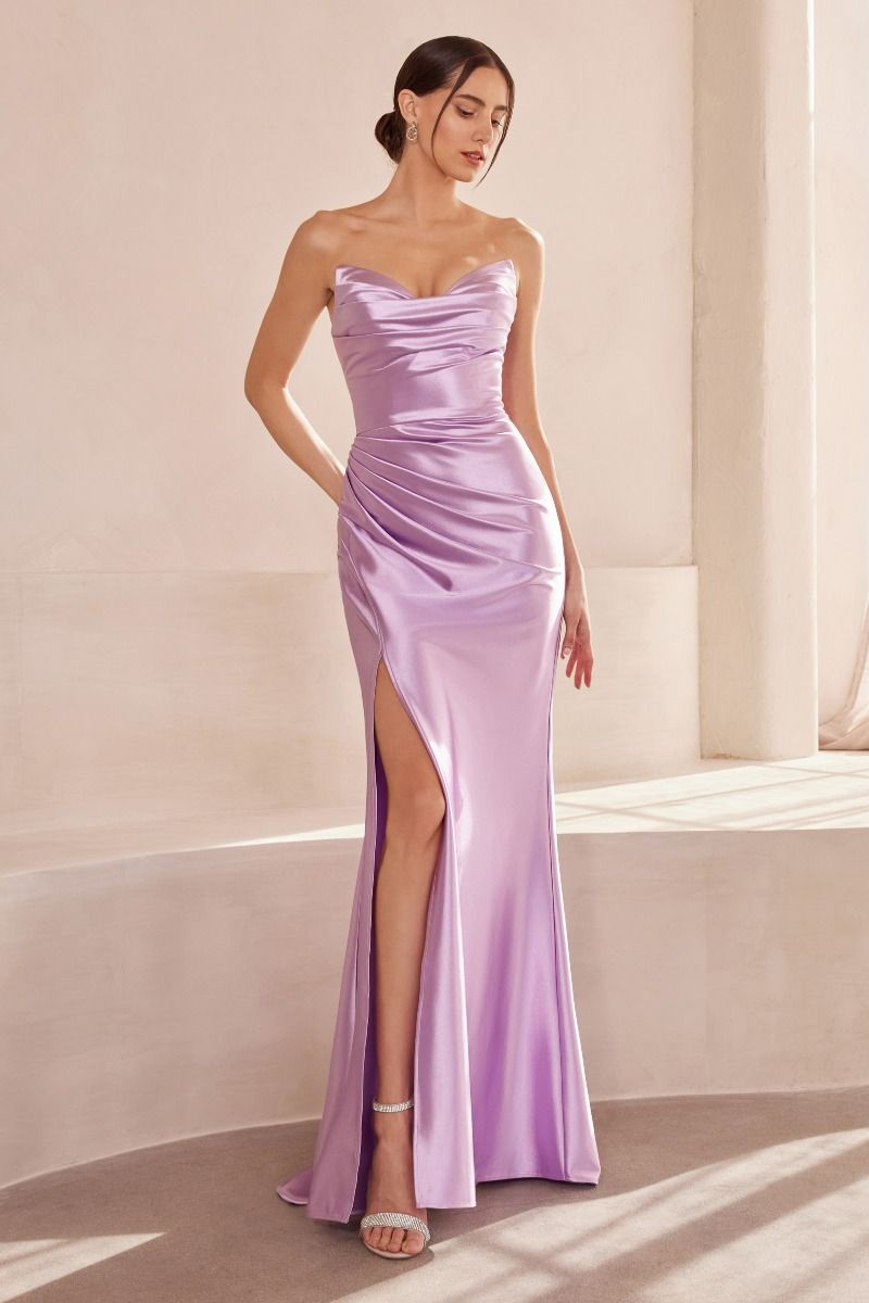 Amoris T704 Strapless Semi Stretch Satin Dress - NORMA REED