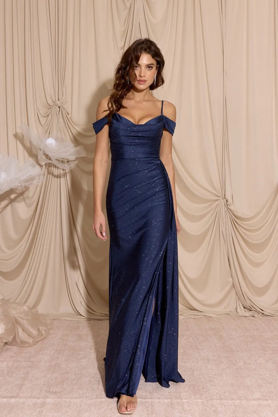 Eureka EK107 Satin Glitter Stretch Jersey Dress Eureka