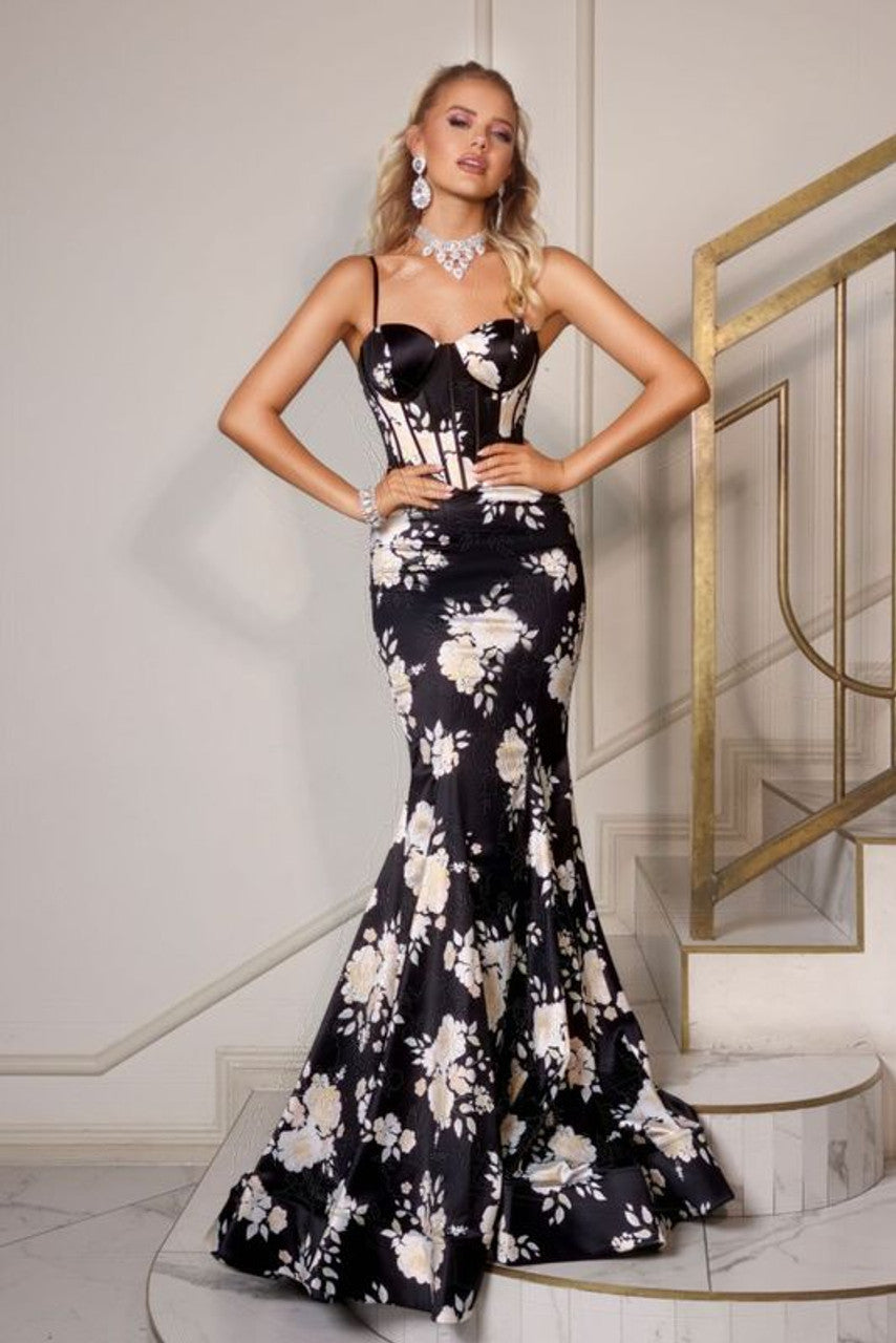 PORTIA and SCARLETT PS26000 Floral Print Mermaid Gown