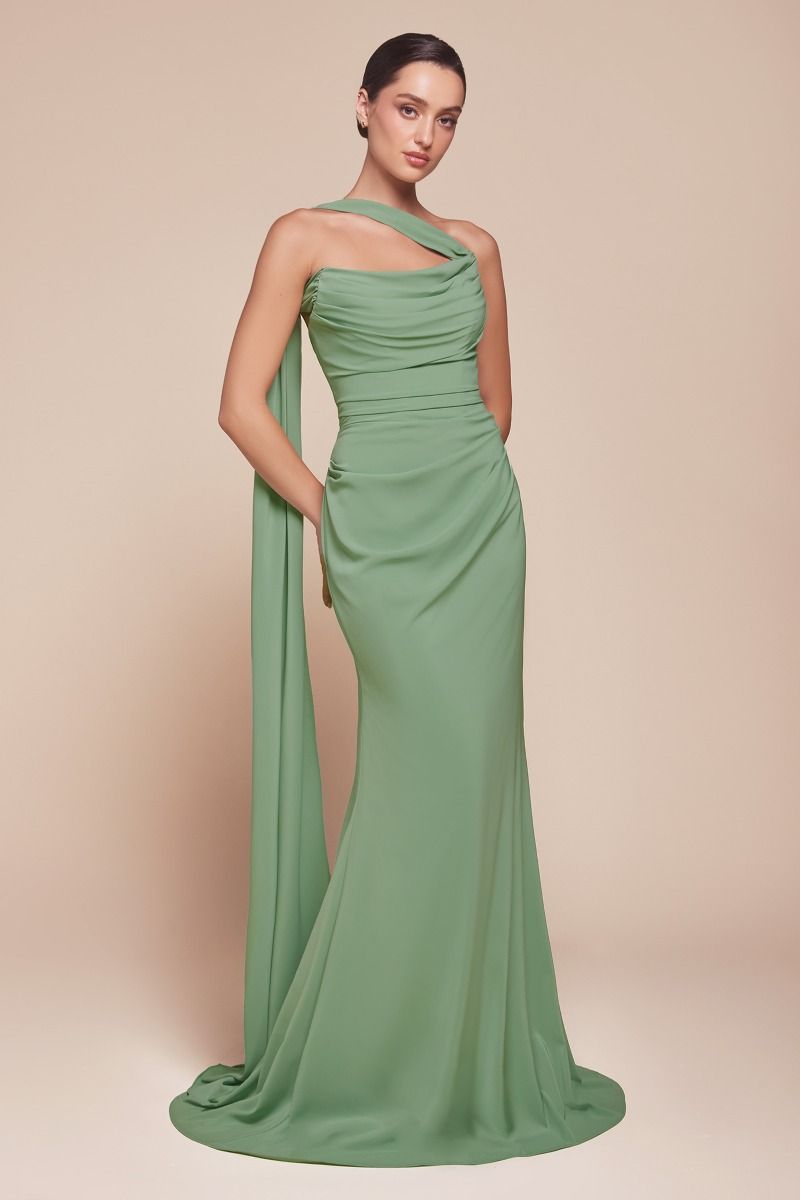 Ladivine 7433 Versatile Tie Up Chiffon Mermaid Dress - NORMA REED