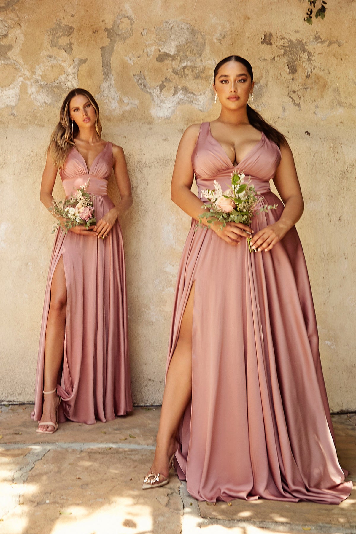 Cinderella Divine 7469 (Plus Sizes 18 - 24) Gorgeous Chifon A Line Pleated V Neck Dress