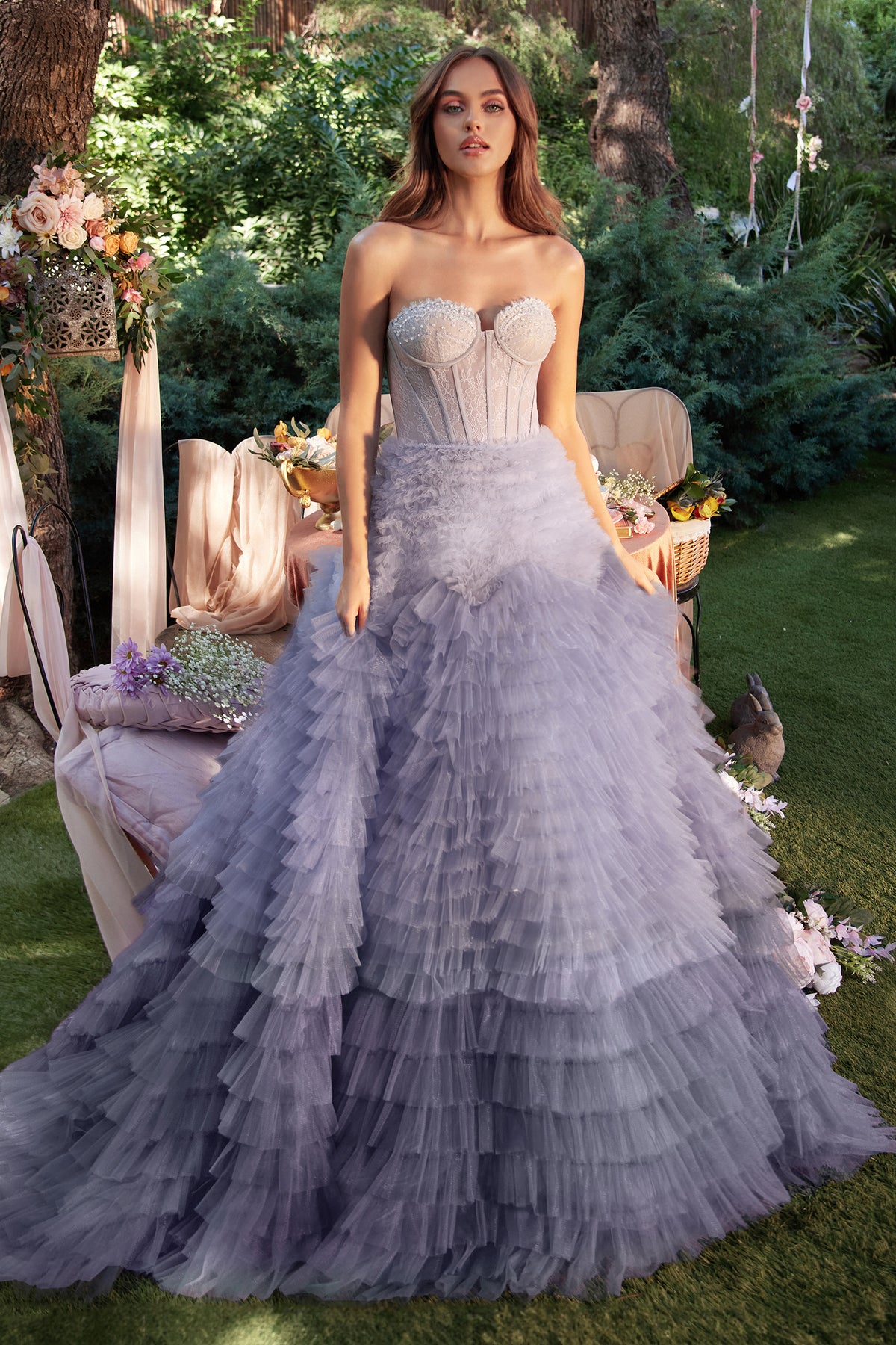 Andrea & Leo A0767 Strapless Ruffled Ombre Eva Ballgown - NORMA REED