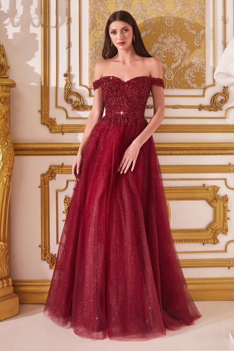 Cinderella Divine CD0177 Princess Ball Gown with Glitter Bodice and Layered Skirt - NORMA REED