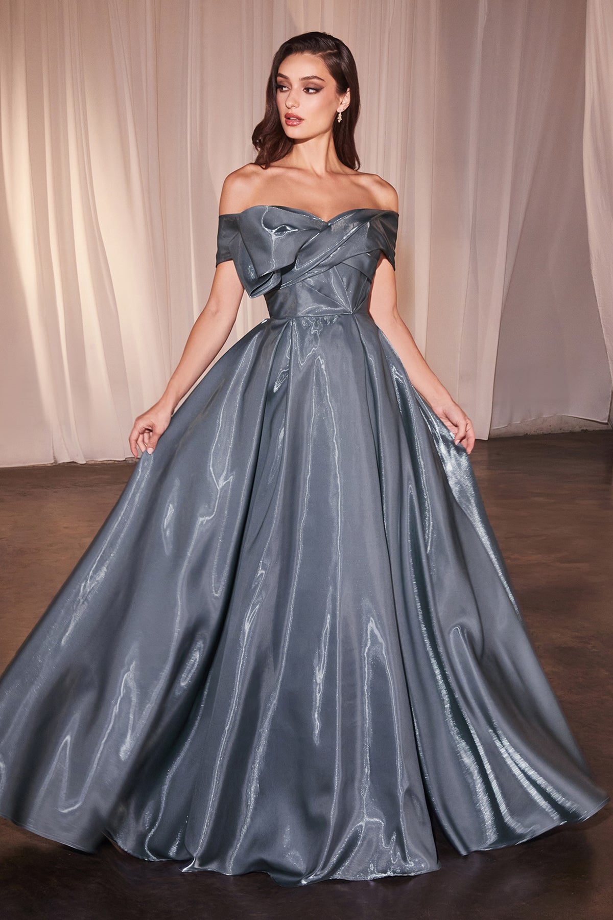 Cinderella Divine CD801 Luxurious Off Shoulder Organza Gown - NORMA REED