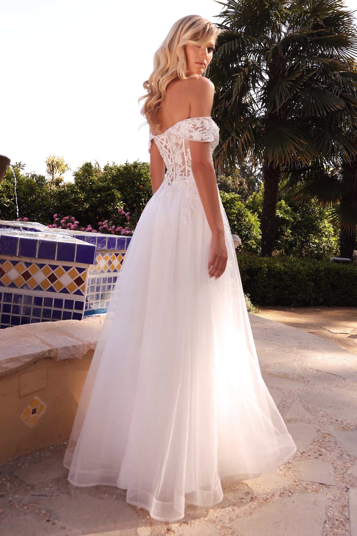 Ladivine CD961W Lace Off The Shoulder Bridal Gown