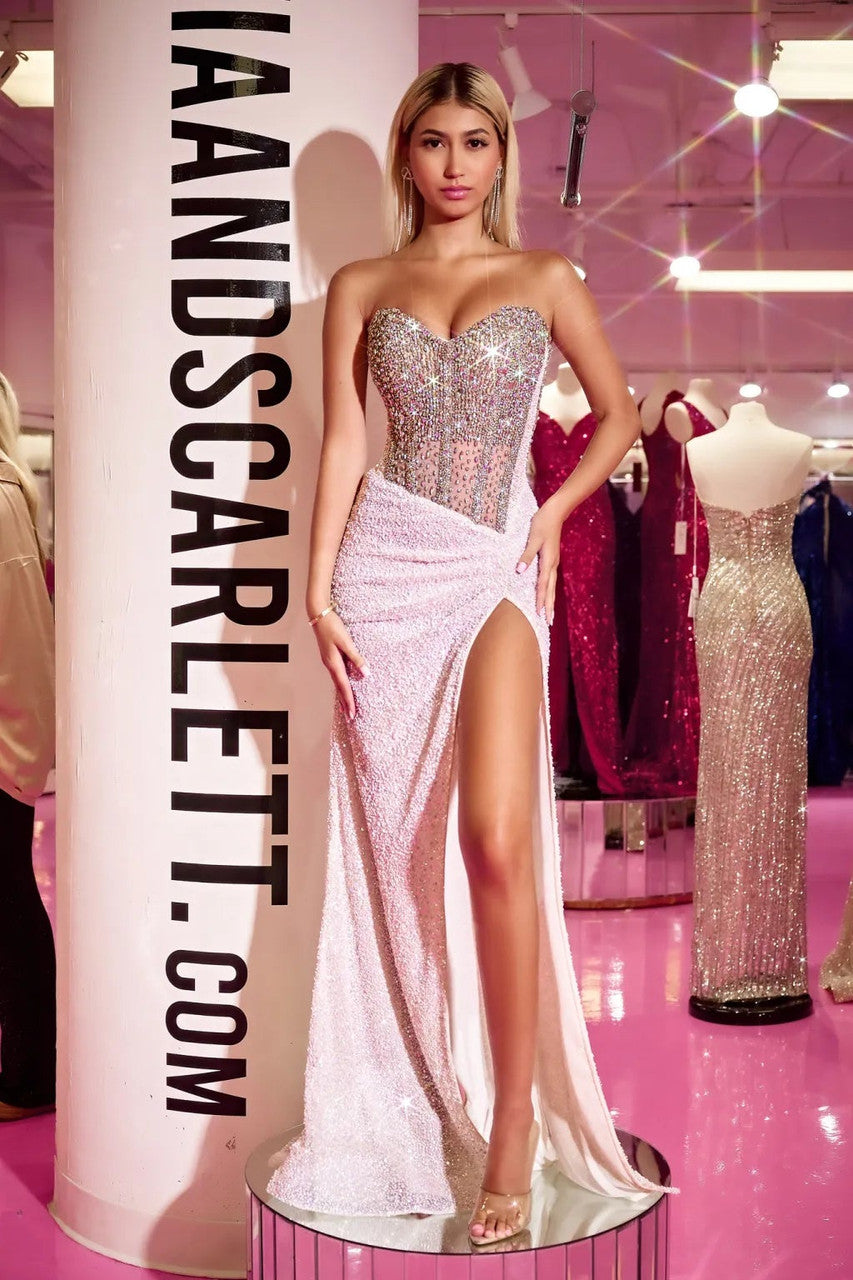 PORTIA & SCARLETT PS24850C Full Crystal & Sequin Dress Sizes 14-18 - NORMA REED