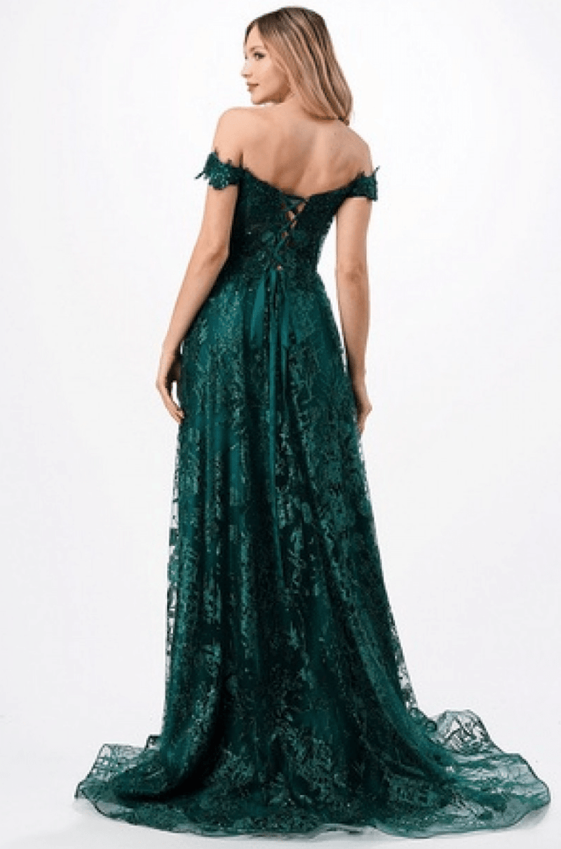 Aspeed Design L2621 Off Shoulder Floral Sequin Gown - NORMA REED