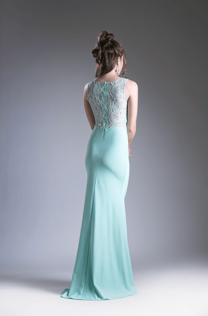 Illusion Waistline Lace & Chiffon Mermaid Dress By Cinderella Divine - NORMA REED