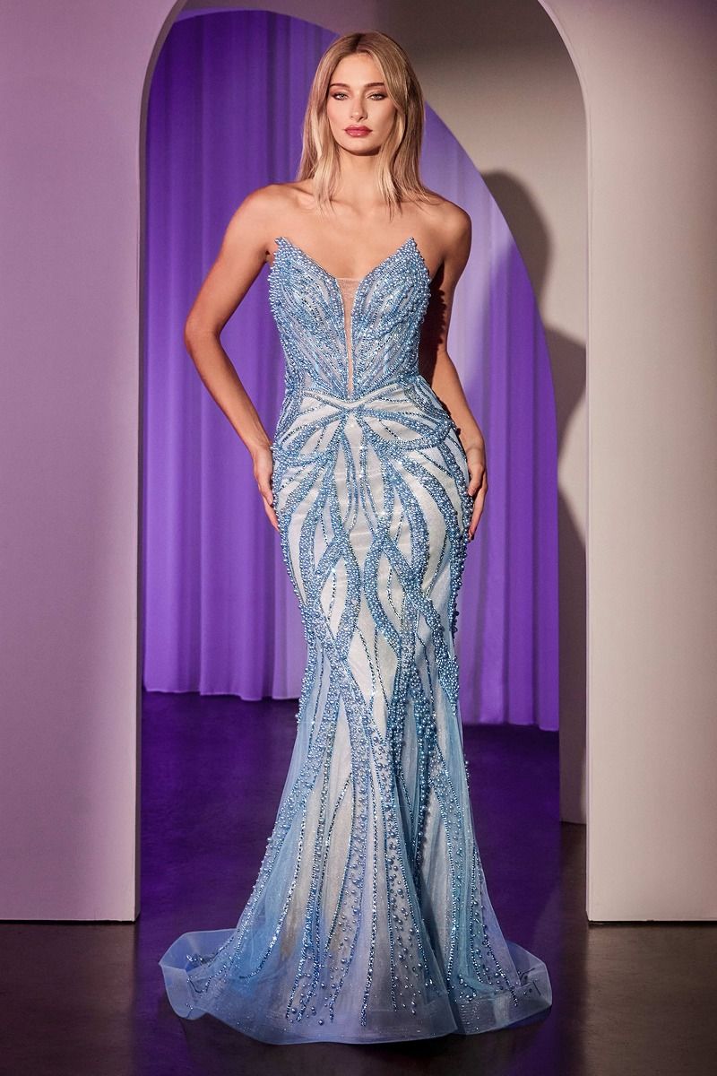 Ladivine CC0688 Strapless Crystal Dress - NORMA REED