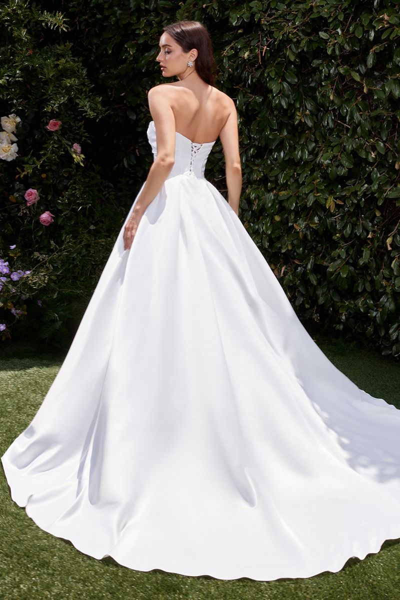 Ladivine CDS512W Strapless Luxe Satin Bridal Gown