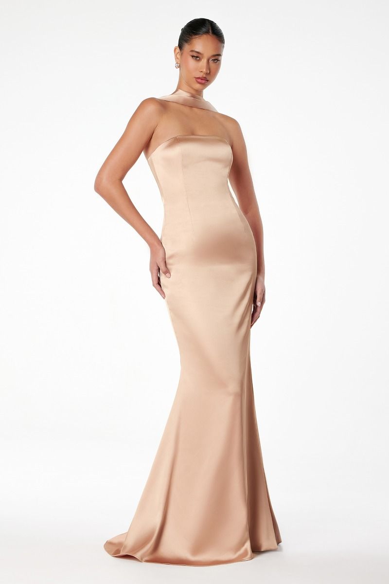 Amoris T201 Strapless Satin Dress