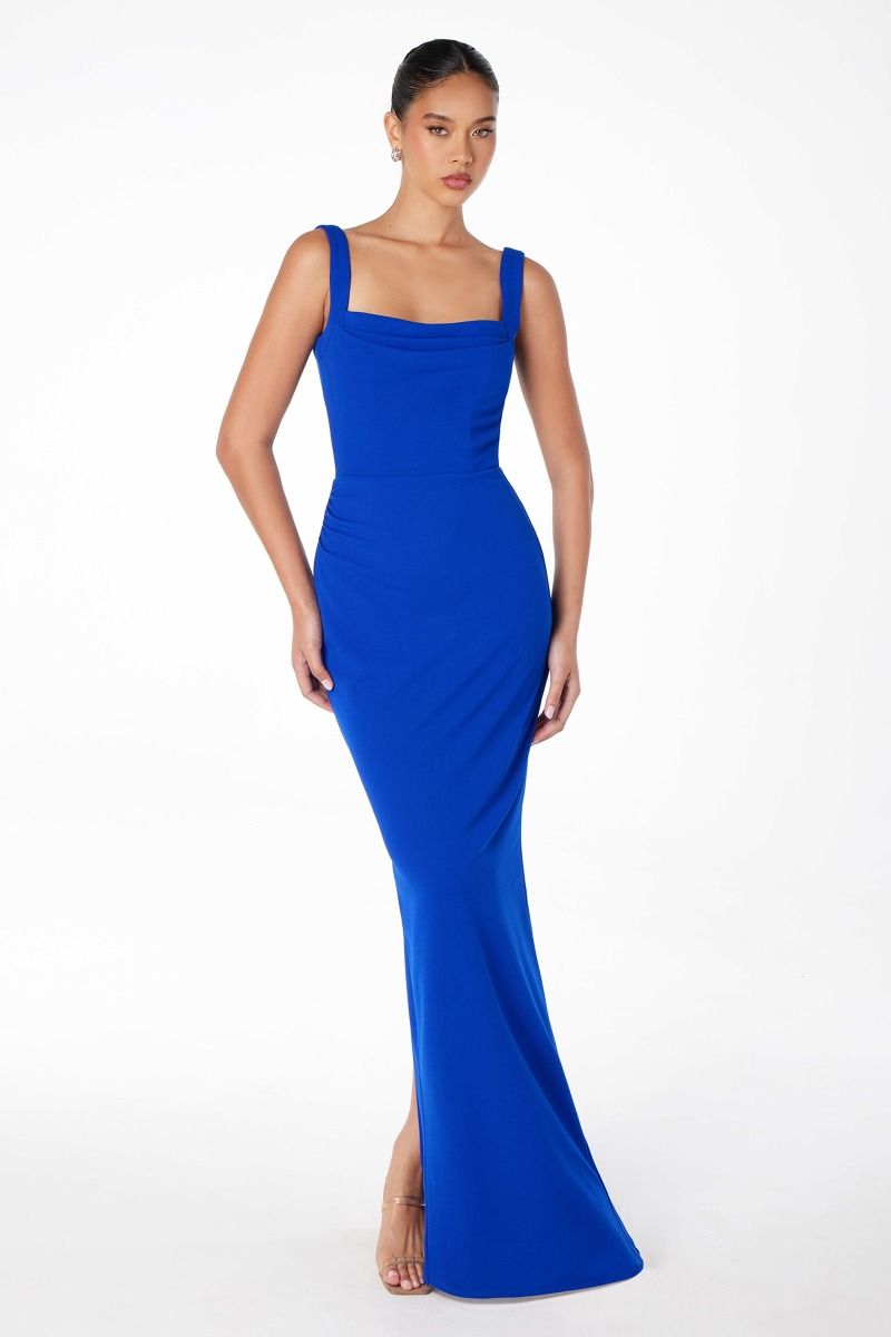 Ladivine T3000P Fitted Dress with Back Leg Slit - NORMA REED