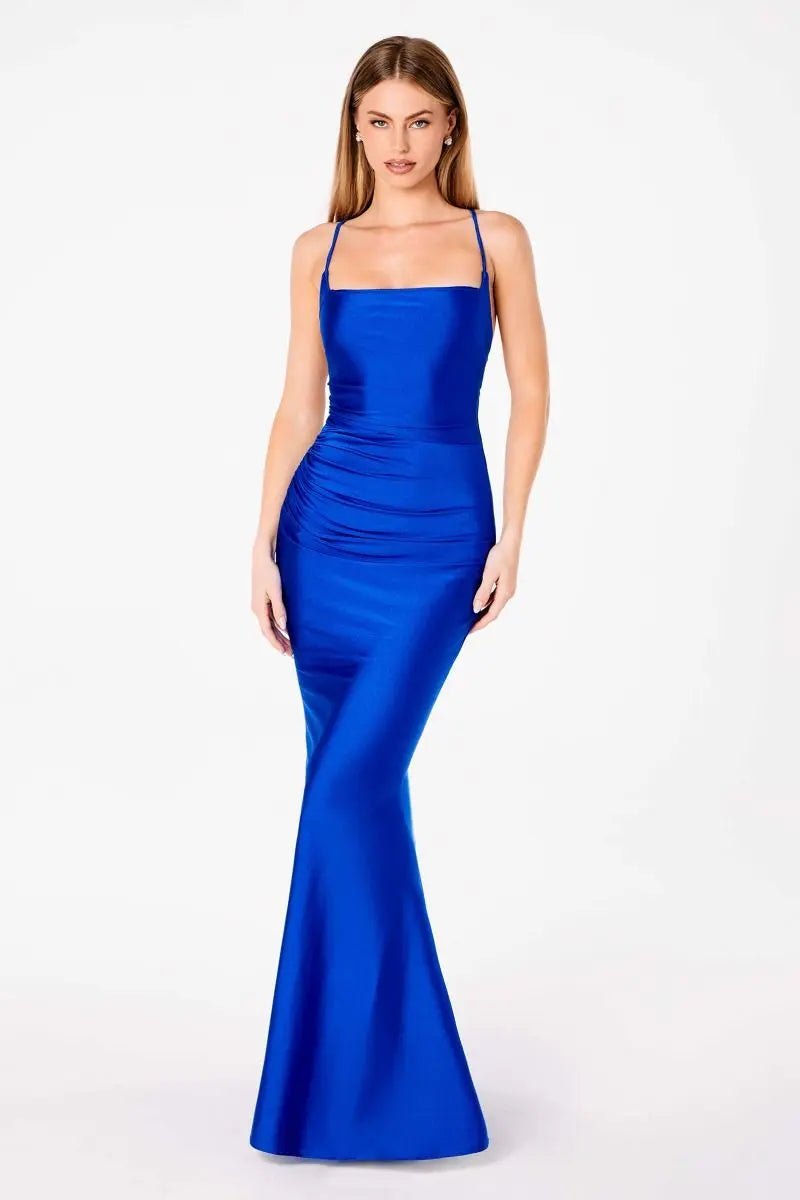 Ladivine T3001P Tie Up Back Fitted Bodycon Dress