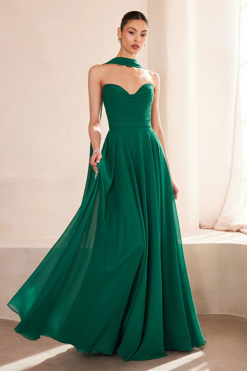 Amoris T703 Strapless Chiffon Dress