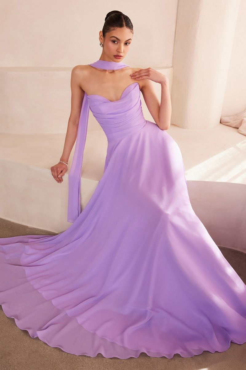 Amoris T703 Strapless Chiffon Dress