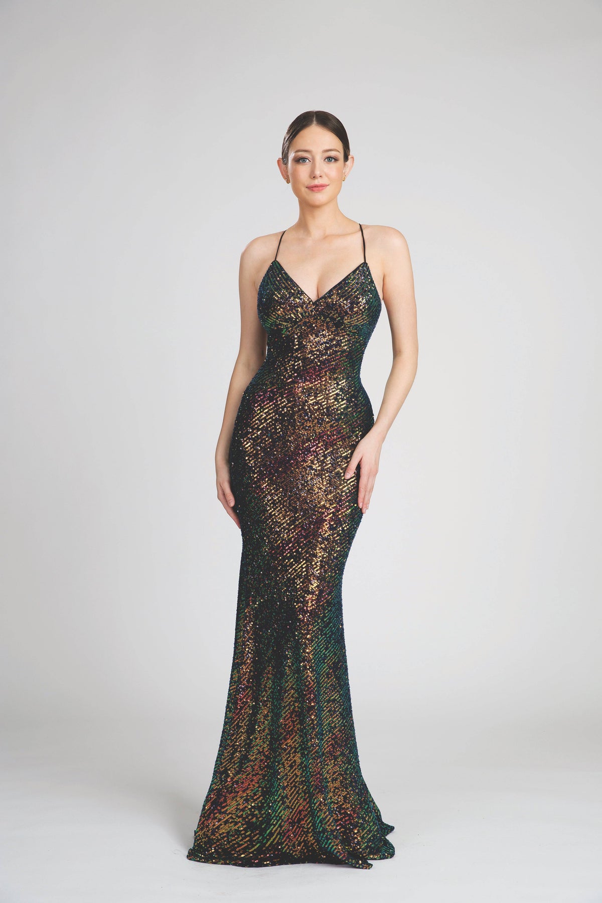 Fiesta 1605 Glittering Copper Sequin Mermaid Dress | 3 Colors - NORMA REED