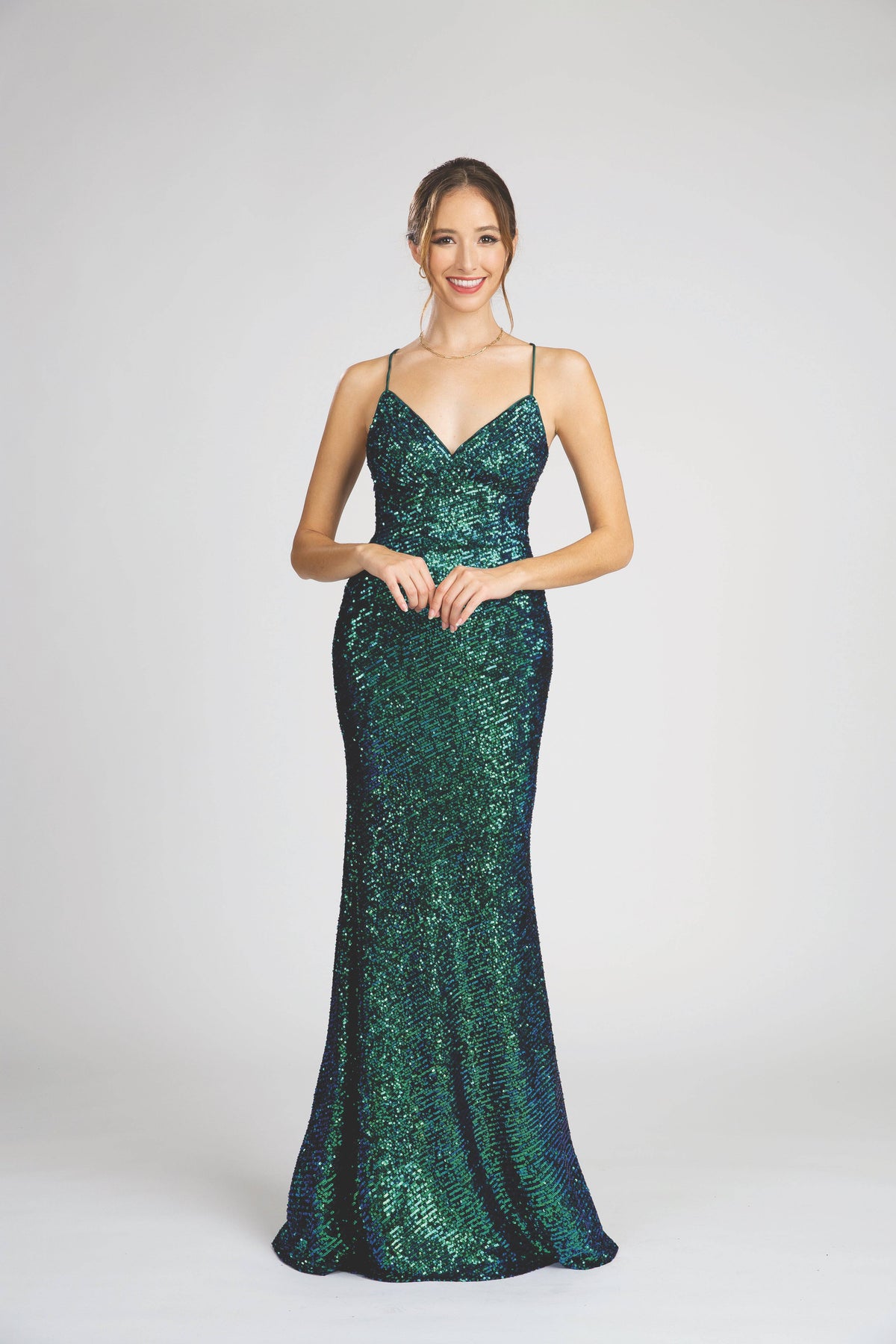 Fiesta 1605 Glittering Copper Sequin Mermaid Dress | 3 Colors - NORMA REED