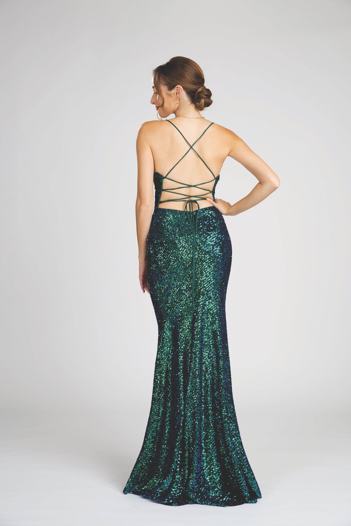 Fiesta 1605 Glittering Copper Sequin Mermaid Dress | 3 Colors - NORMA REED