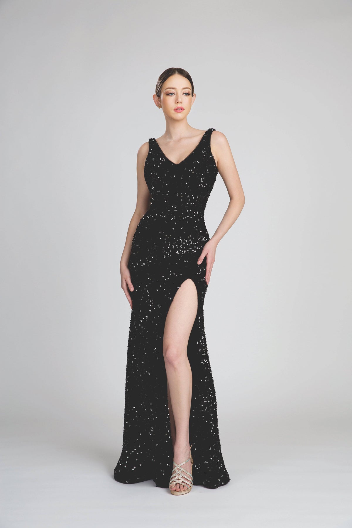 Fiesta 67040 Sparkling High Slit Gown | 5 Colors - NORMA REED