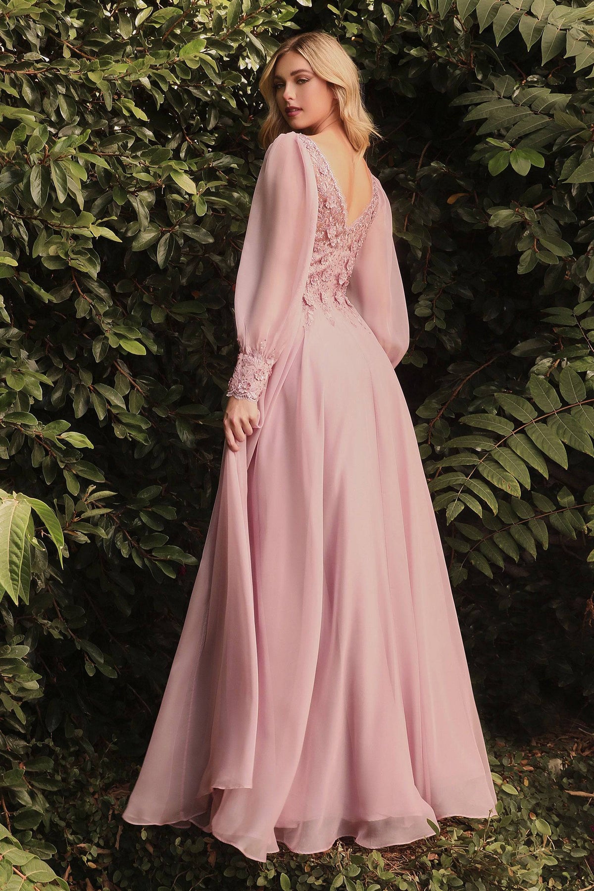 Gorgeous Floral Lace Embroidered Gown With Flowing Satin Skirt #CDCD0183 | Norma Reed - NORMA REED