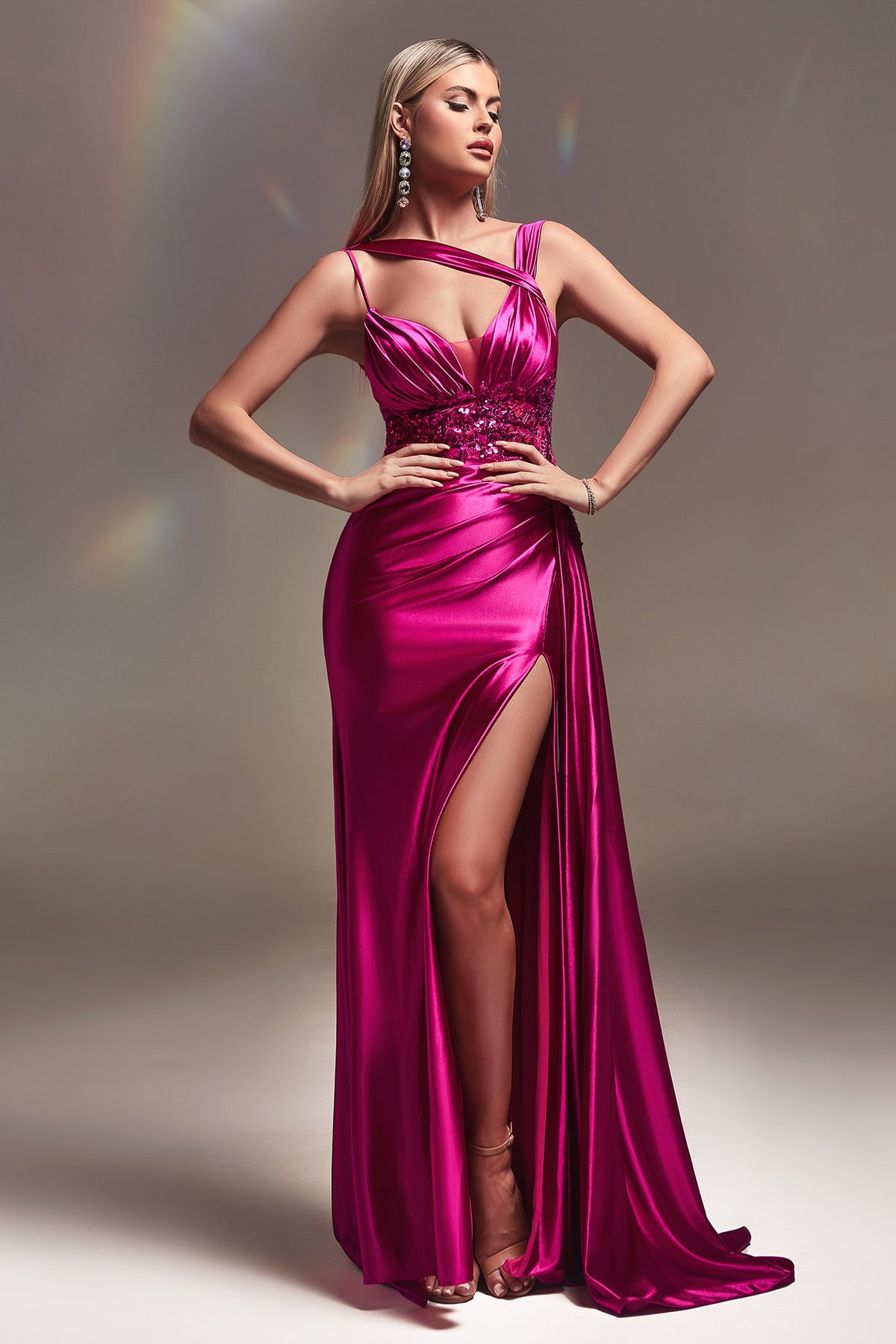 Cinderella Divine CDS415 Draping Satin Dress - NORMA REED