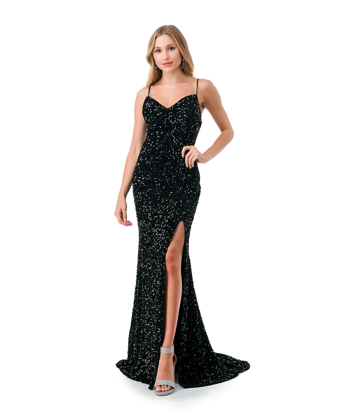 Aspeed Design D621 Sparkling Full Sequin Slit Leg Dress - NORMA REED