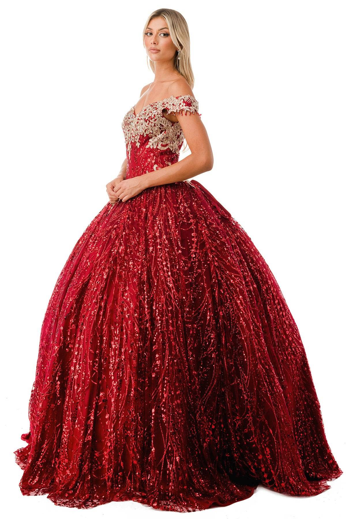 Aspeed L2364 Off Shoulder Lace & Sequin Ball Gown - NORMA REED