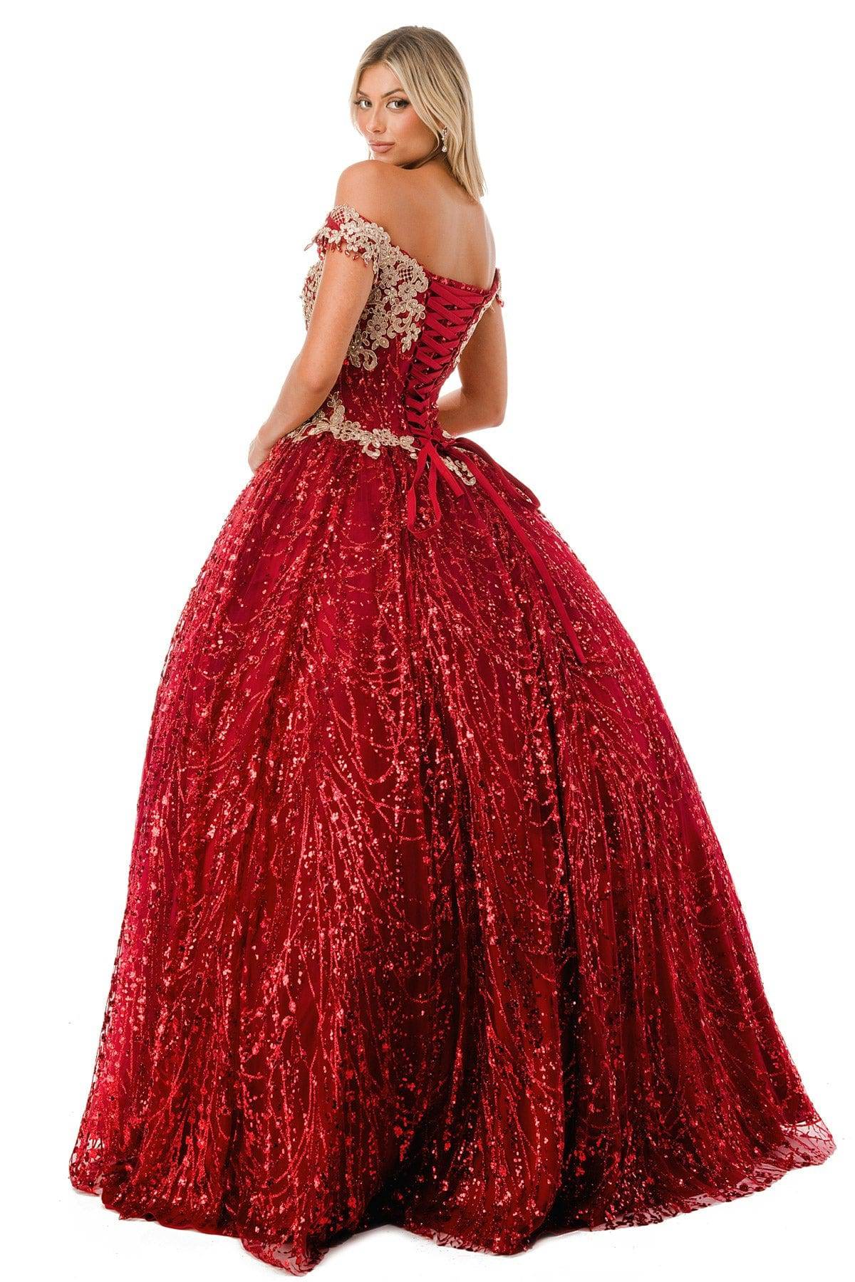 Aspeed L2364 Off Shoulder Lace & Sequin Quinceanera Dress - NORMA REED