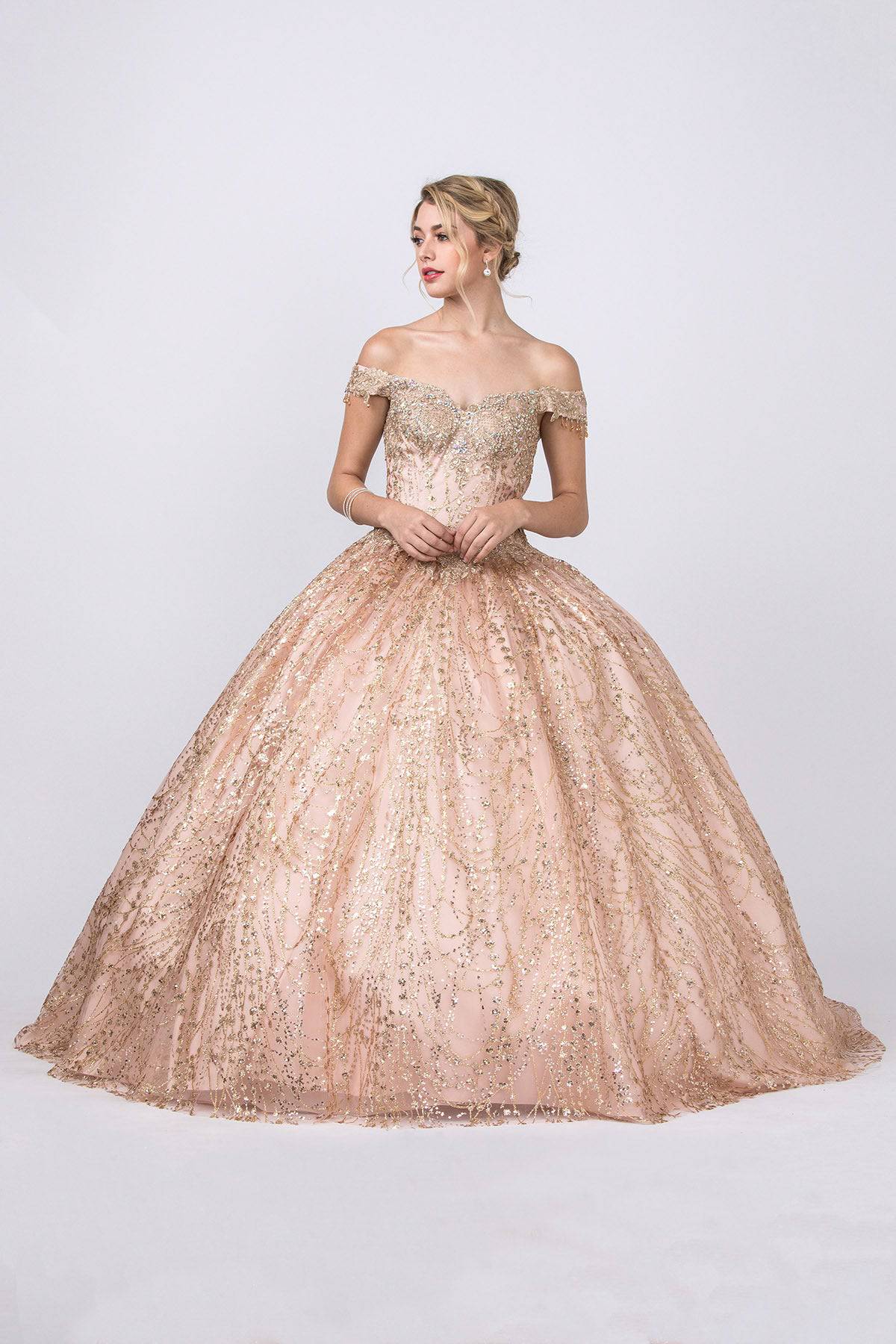 Aspeed L2364 Off Shoulder Lace & Sequin Ball Gown - NORMA REED