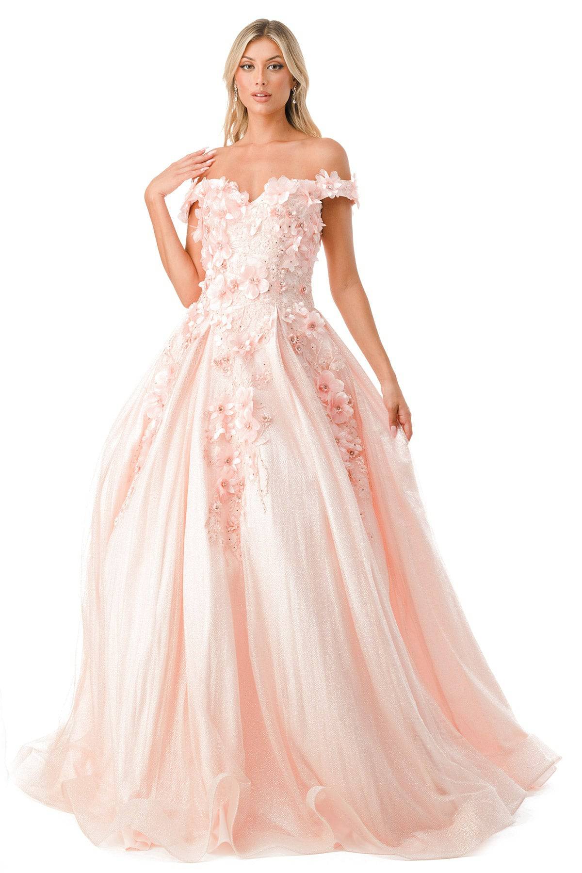 Aspeed L2501 Off Shoulder Floral Quinceanera Dress - NORMA REED