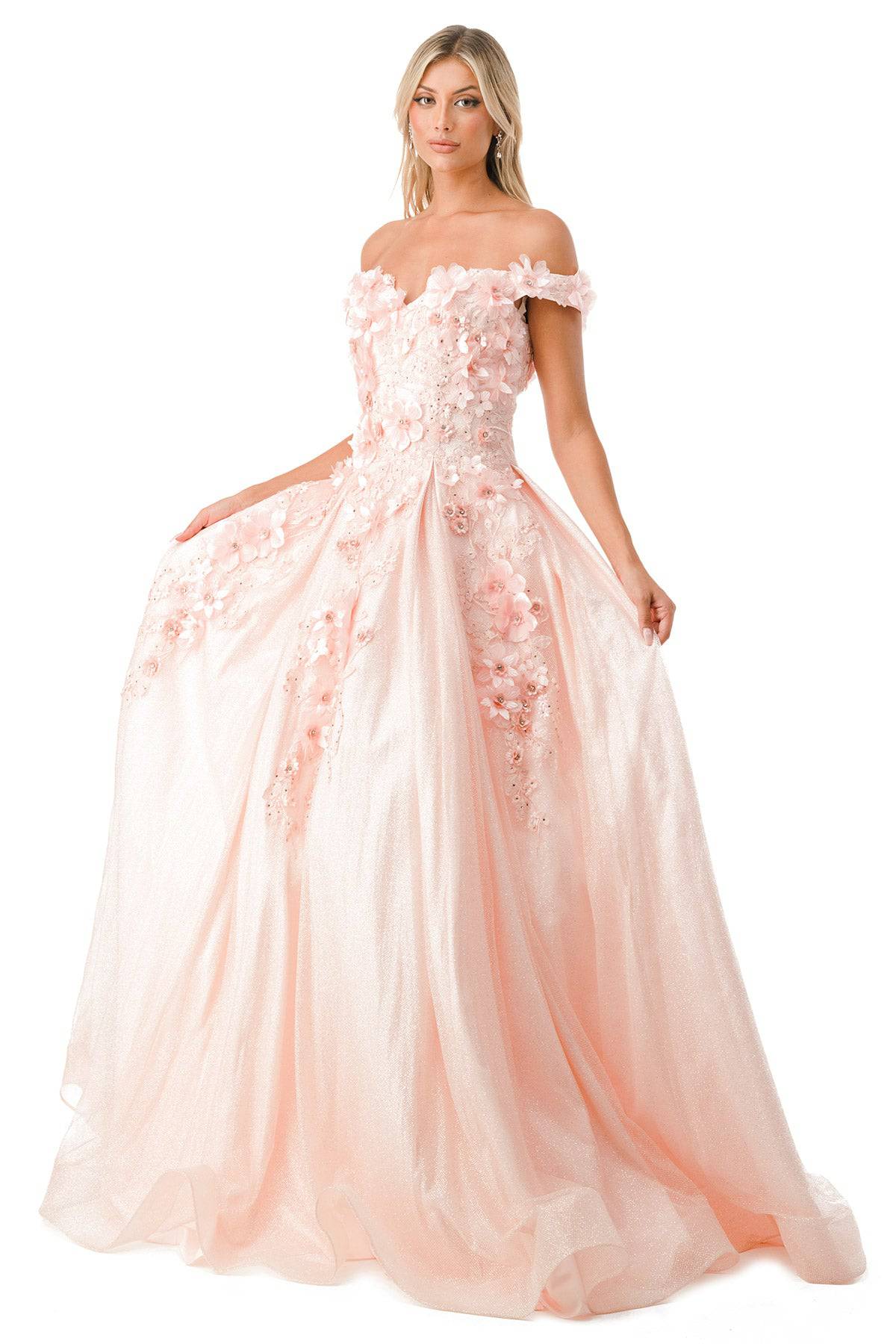 Aspeed L2501 Off Shoulder Floral Ball Gown - NORMA REED