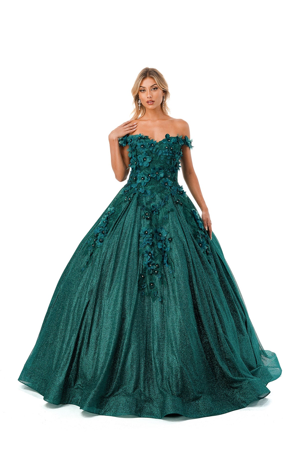 Aspeed L2501 Off Shoulder Floral Ball Gown - NORMA REED