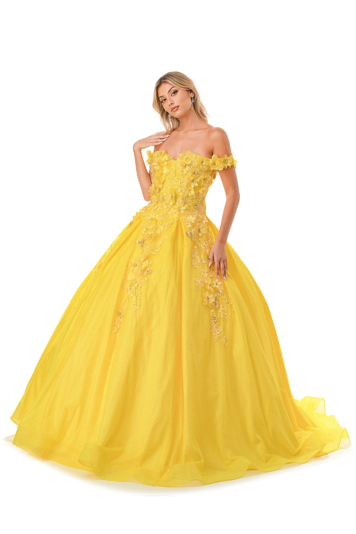 Aspeed L2501 Off Shoulder Floral Ball Gown - NORMA REED