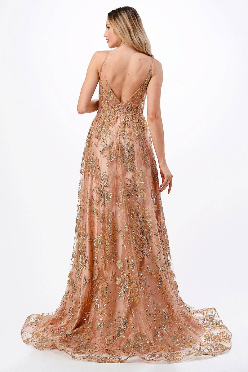 Aspeed Design L2664 Sparkling Rose Gold Sequin Gown - NORMA REED