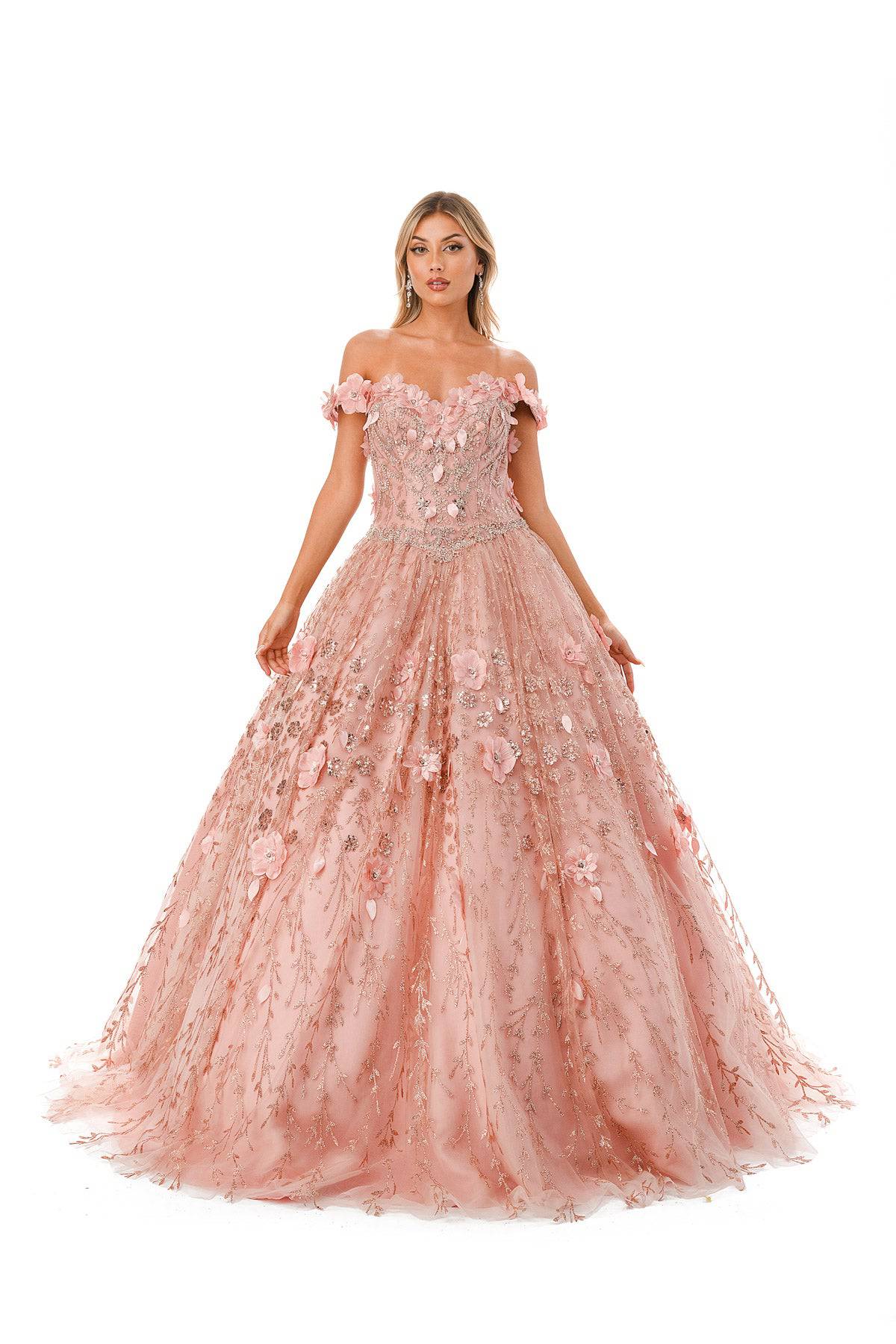 Aspeed L2728 Floral Off Shoulder Ball Gown - NORMA REED