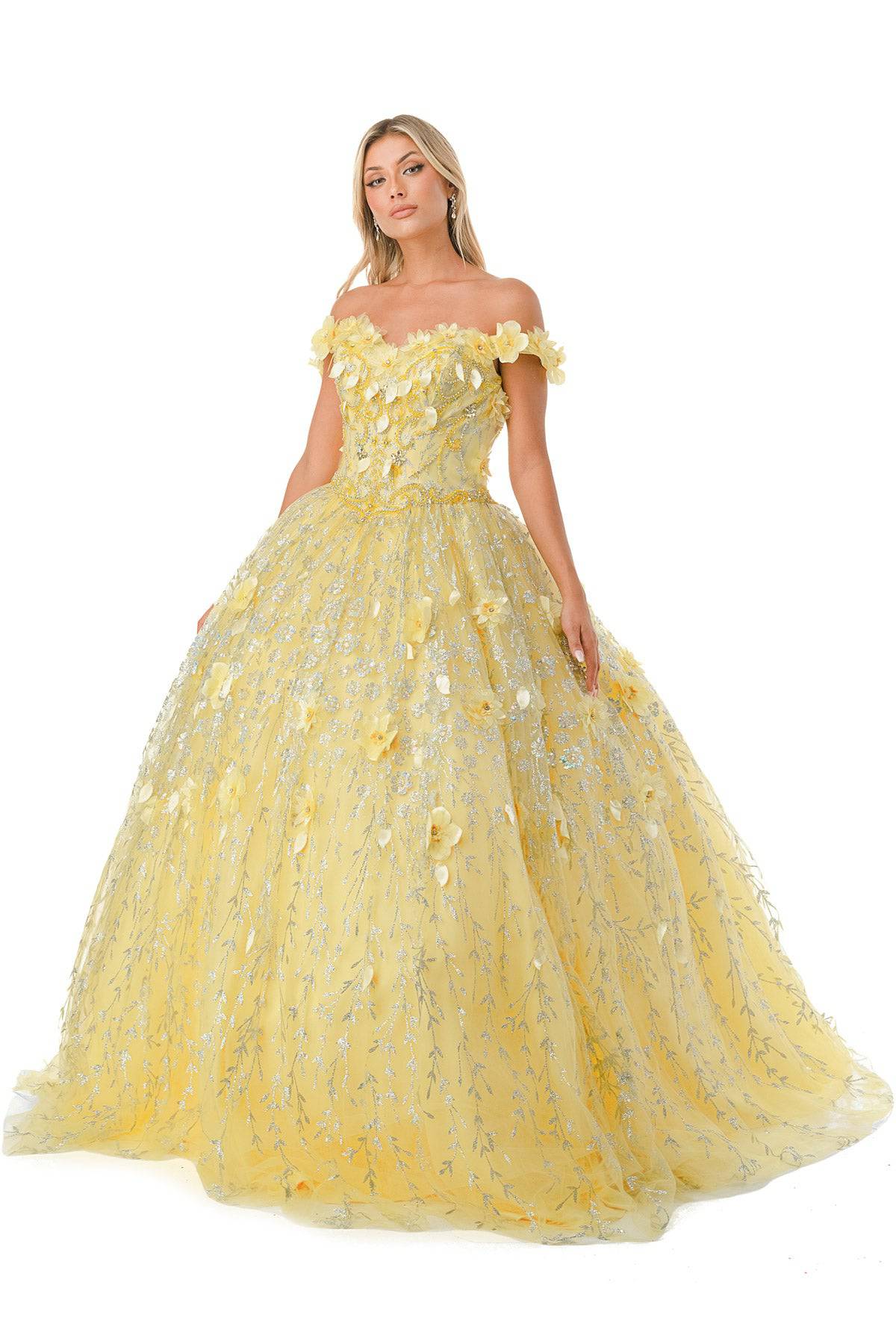 Aspeed L2728 Floral Off Shoulder Ball Gown - NORMA REED