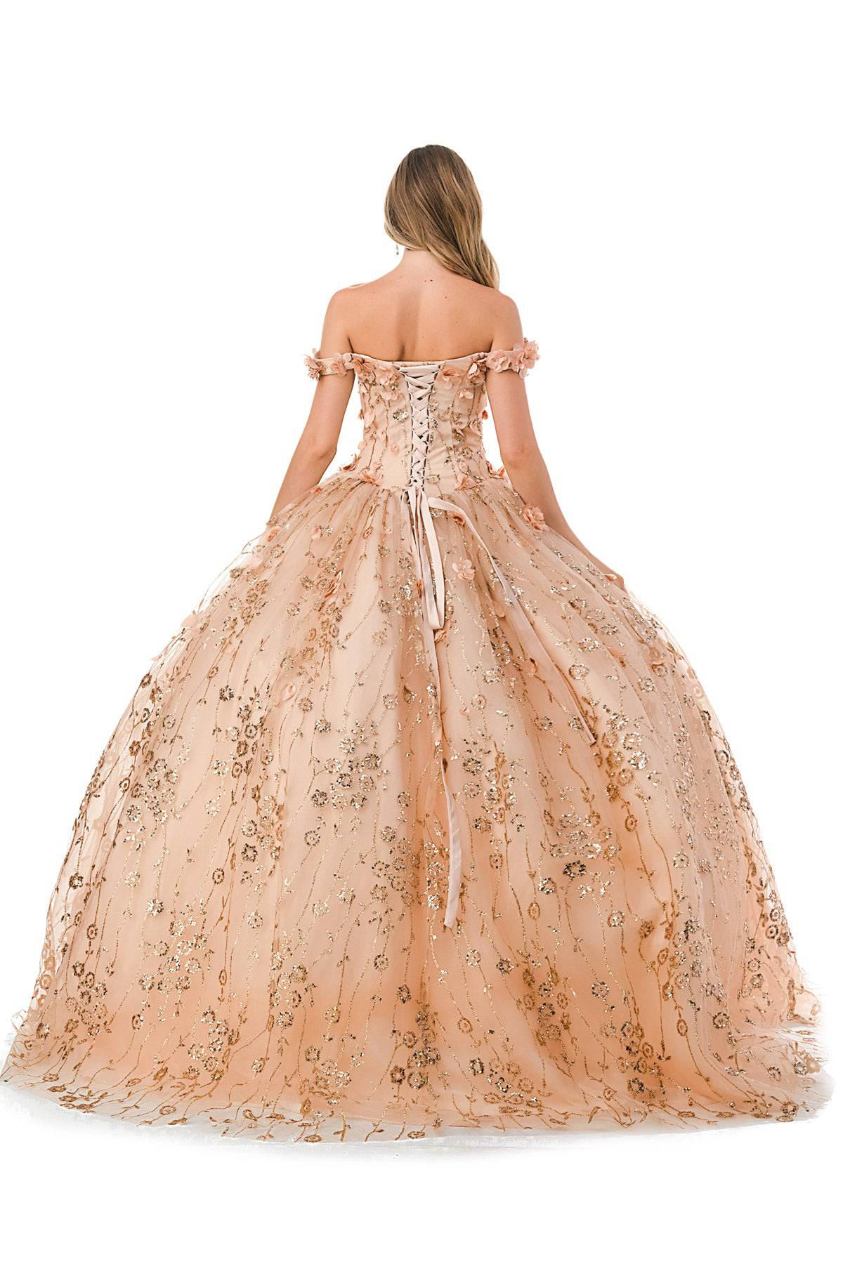 Aspeed L2766A Gorgeous Rose Gold Floral Inspired Ball Gown - NORMA REED