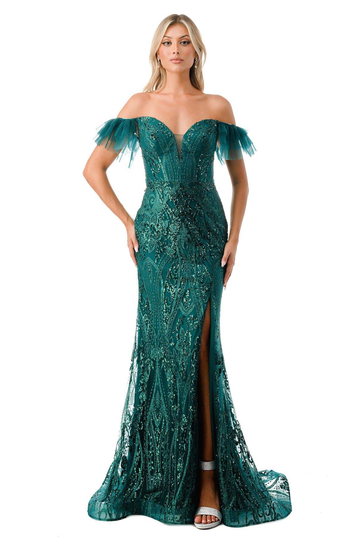 Aspeed Design L2786F Off Shoulder Sequin Mermaid Dress - NORMA REED