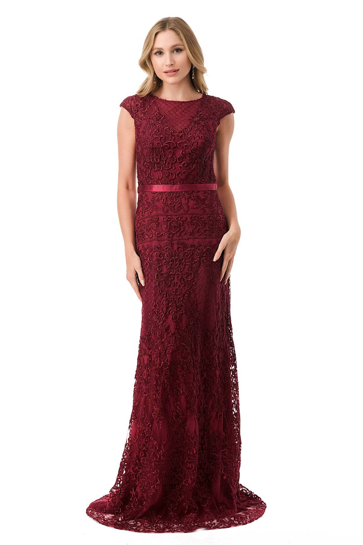 Aspeed M2732 Cap Sleeve Lace Embroidered Dress - NORMA REED