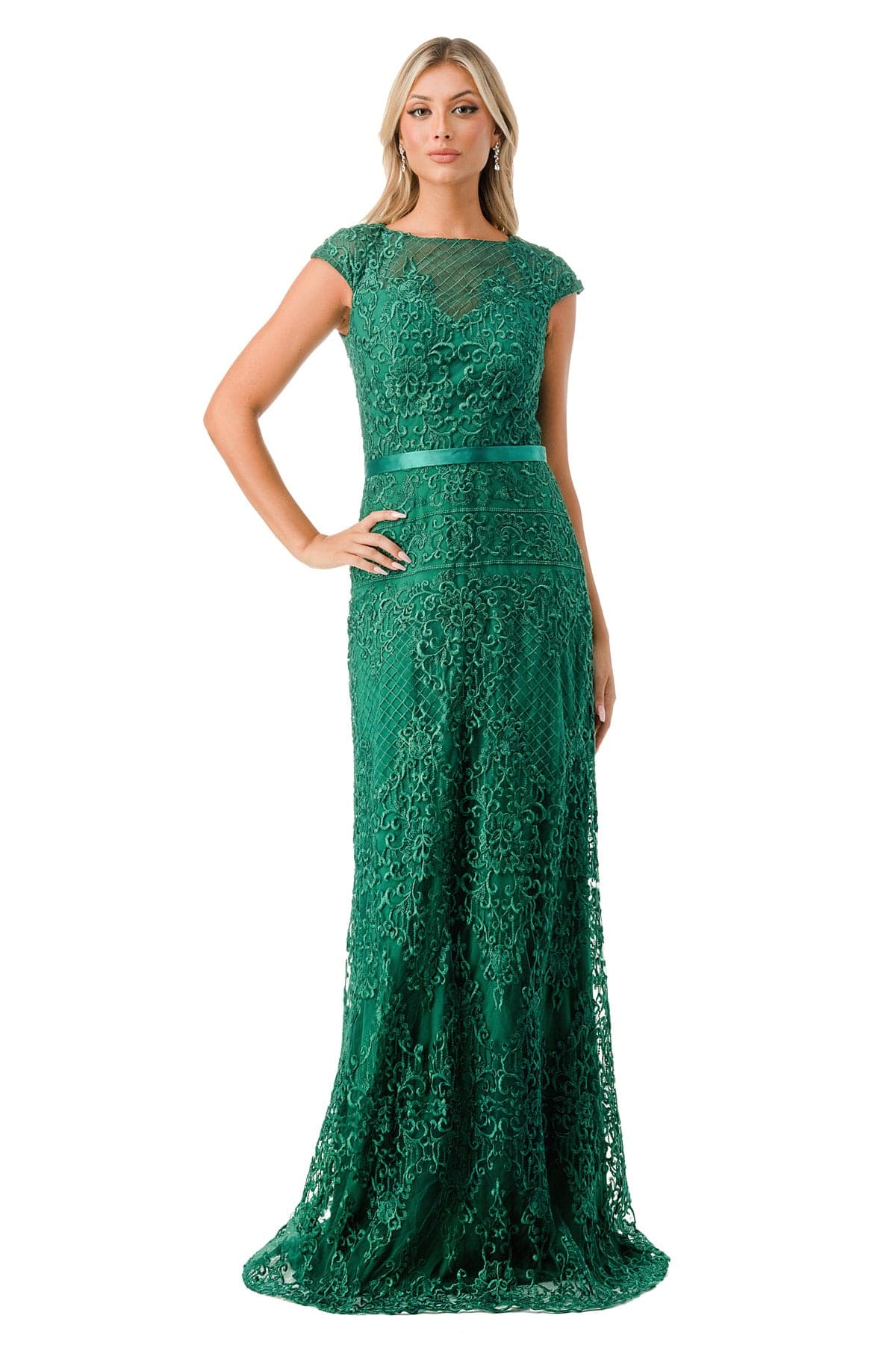 Aspeed M2732 Cap Sleeve Lace Embroidered Dress - NORMA REED