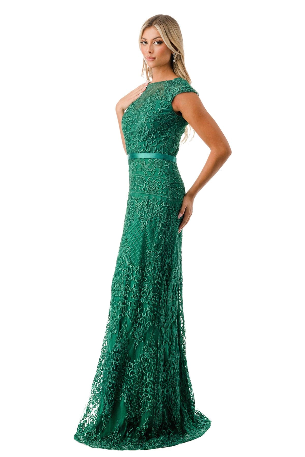 Aspeed M2732 Cap Sleeve Lace Embroidered Dress - NORMA REED