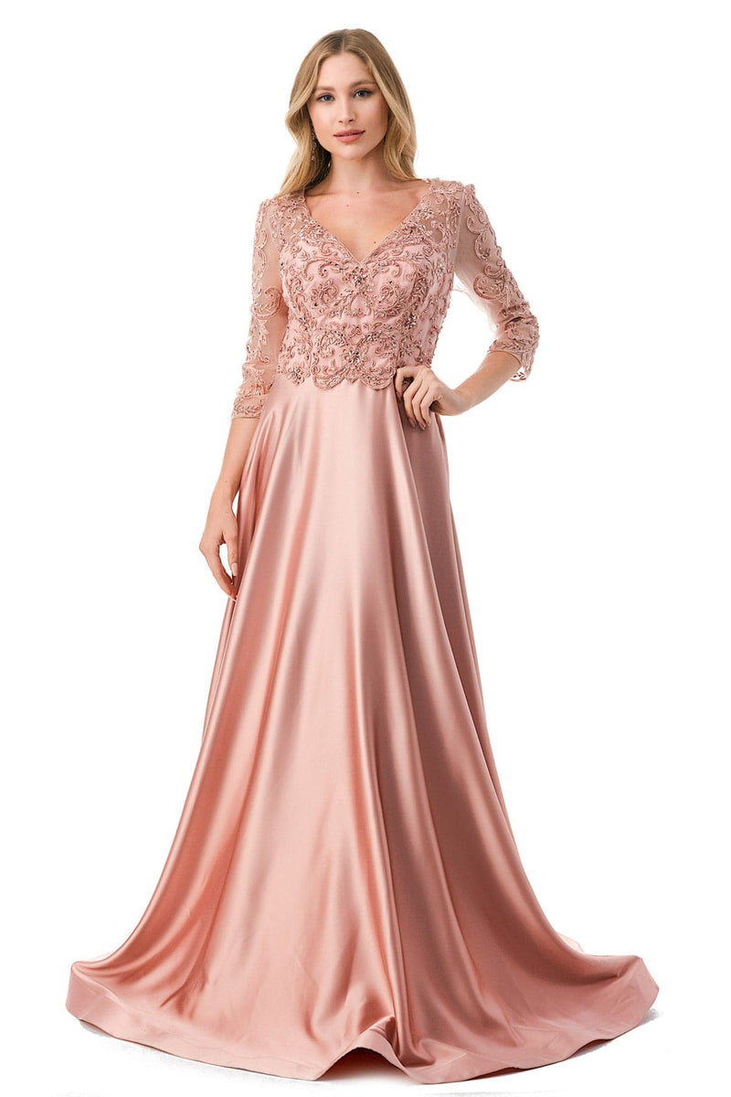 Aspeed M2734F Flowing Satin Half Sleeve Gown - NORMA REED