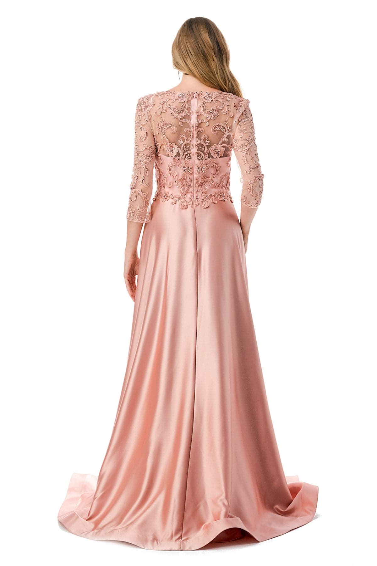 Aspeed M2734F Flowing Satin Half Sleeve Gown - NORMA REED