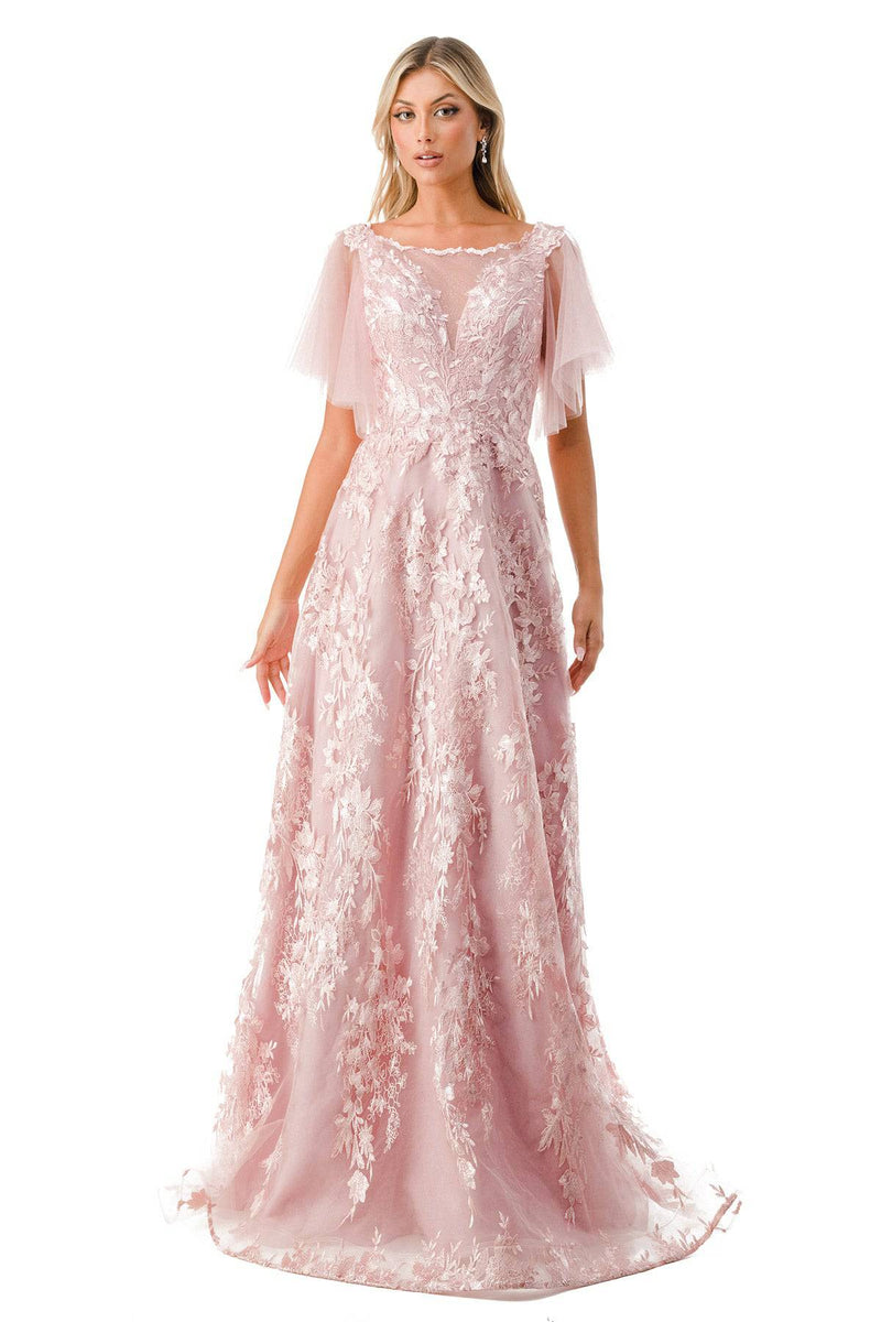 Aspeed M2818M Shimmering Mauve Floral Gown - NORMA REED