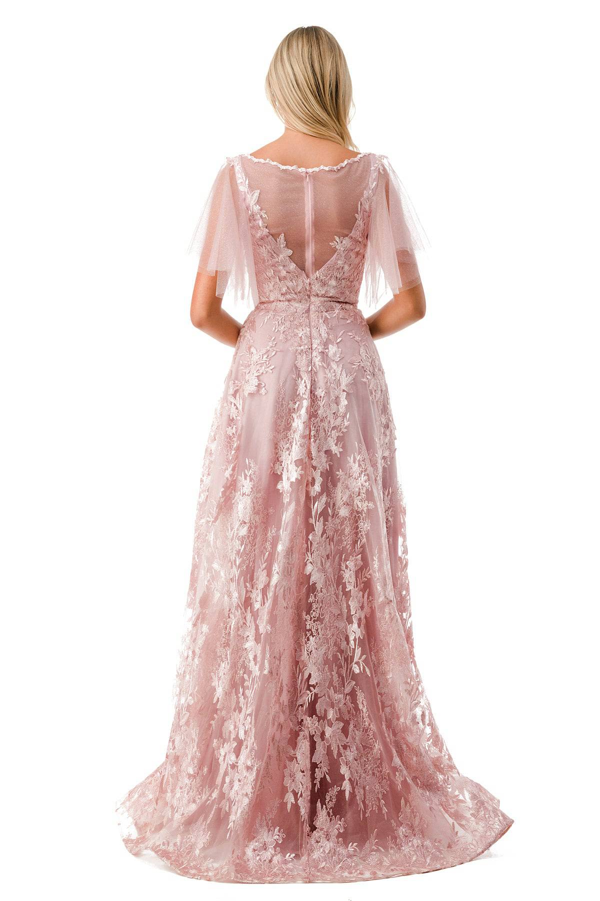 Aspeed M2818M Shimmering Mauve Floral Gown - NORMA REED