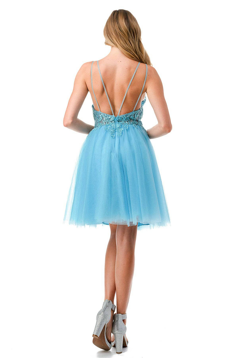 Aspeed S2648 Short Dress with Lace & Sequin Embroidery & Tulle Skirt - NORMA REED